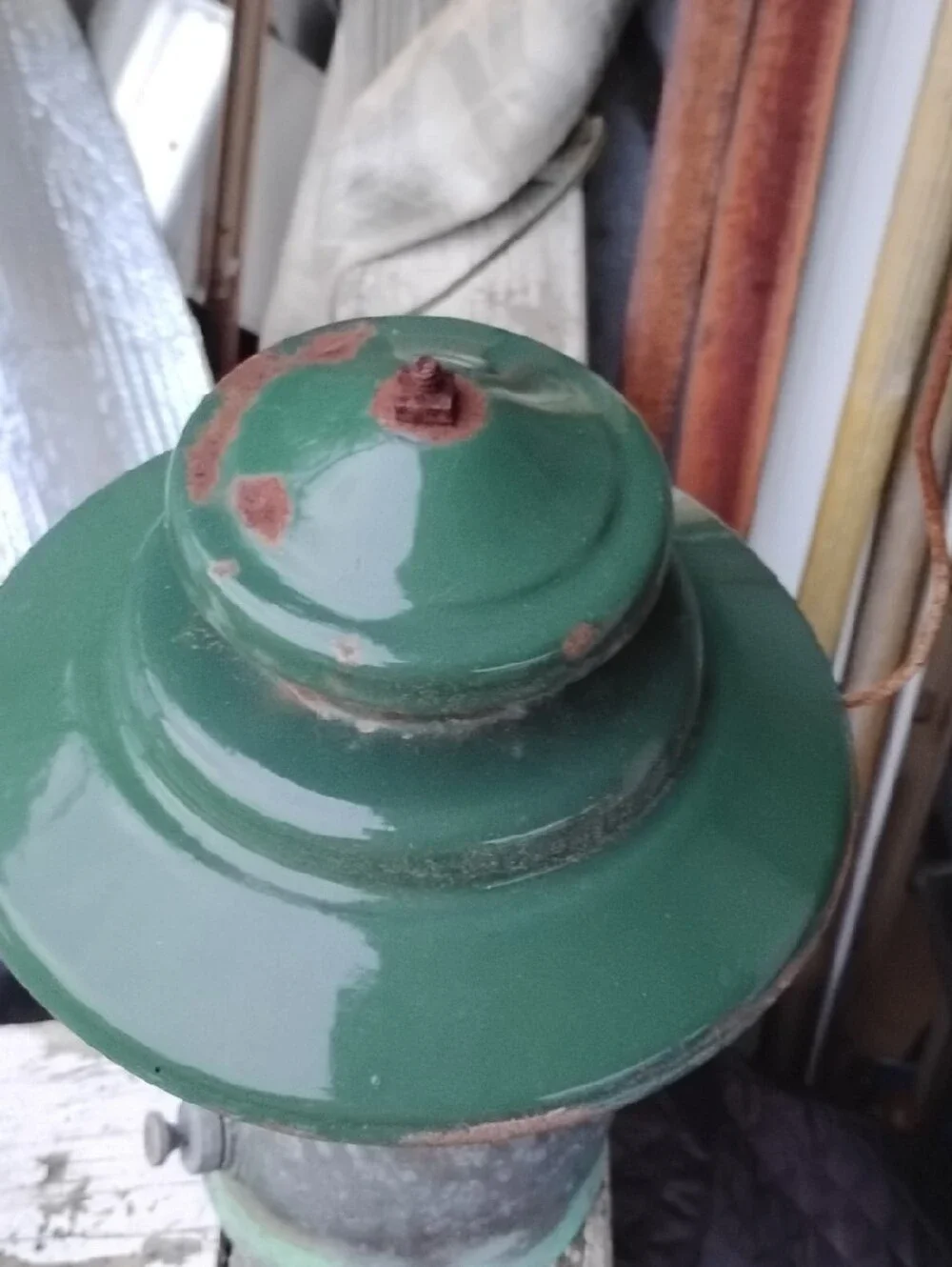 Green Vintage-Style Metal Lantern - Home Accent